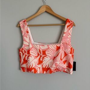 NWT Lulu's Tropical Leaf Print Crop Top
